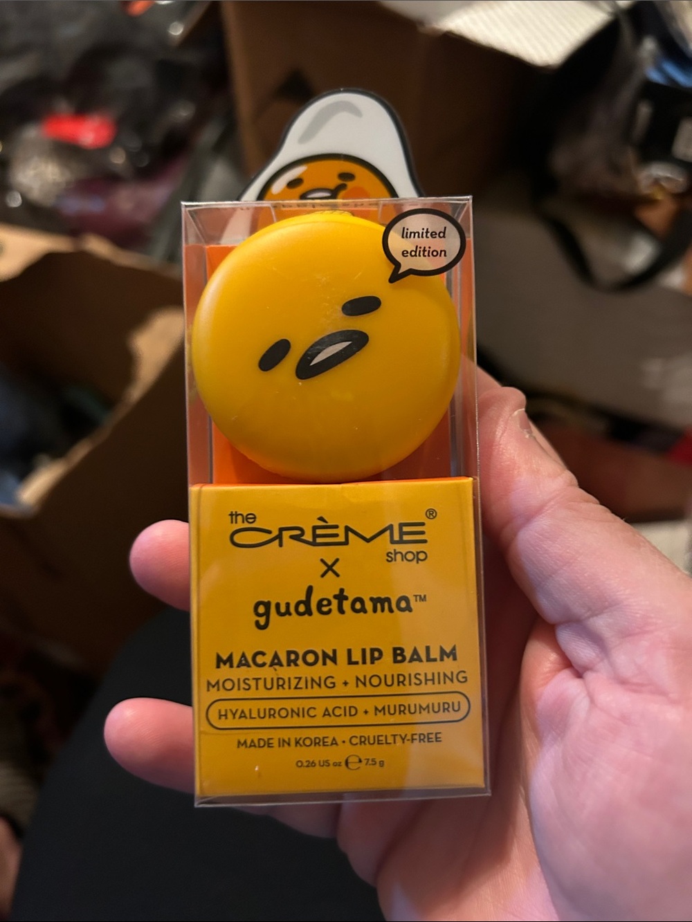 The Crème Shop x Gudetama Yellow Macaron Lip Balm